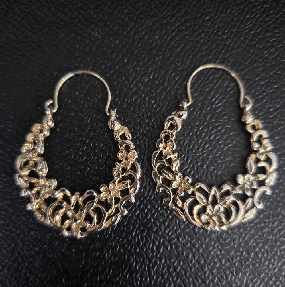 Egyptian Arabesque Gold Vermeil Earrings